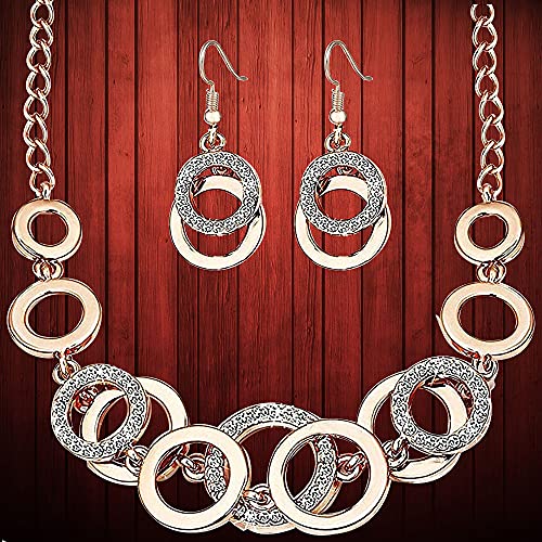 Crystal Necklace Set with Earrings for Women